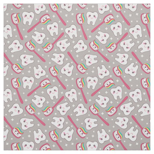 Tissu Motif de dents d'arc-en-ciel (Échantillon)