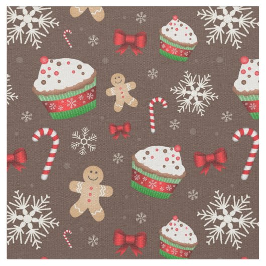 Tissu Motif de dessert de Noël (Fermer)