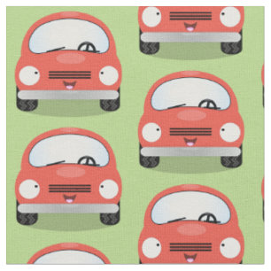 Tissu Motif de dessin animé de voiture mignonne