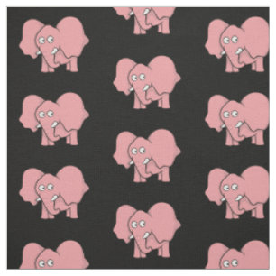 Tissu Motif de dessin animé rose éléphant