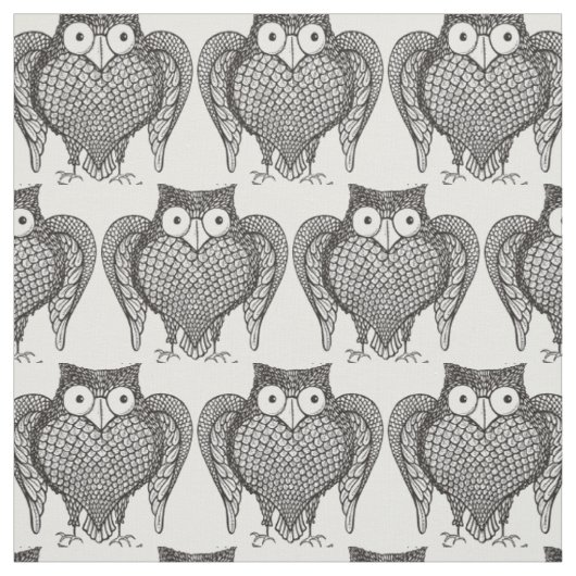 Tissu Motif de dessin de hibou (Échantillon)