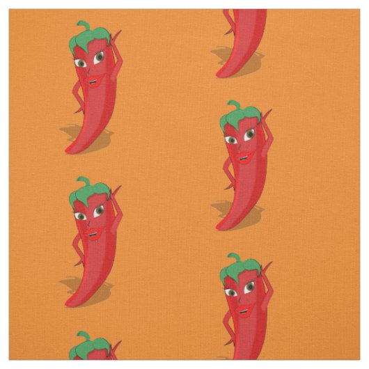 Tissu Motif de dessin Red Hot Pepper Diva (Échantillon)