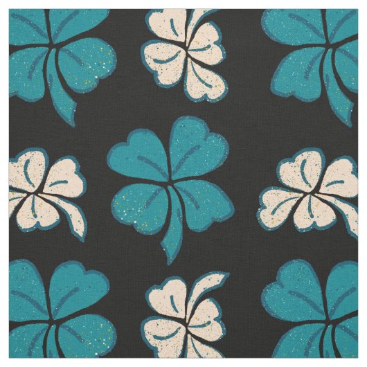 Tissu Motif de dessin Shamrock de trèfle vert moderne (Échantillon)