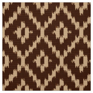 Tissu Motif de diamant d'Ikat - brun chocolat et beige
