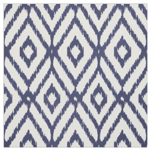 Tissu motif de diamants de la tribu des Ikat, bleu et bl