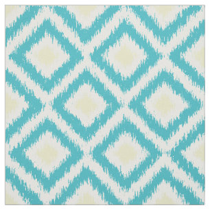 Tissu Motif de diamants d'Ikat de jaune d'Aqua de large
