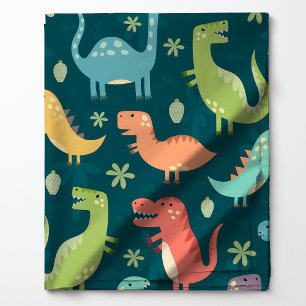Tissu Motif de dinosaure Tyrannosaurus Rex coloré mignon