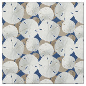 Tissu Motif de dollars de sable Tan Bleu Marine (Échantillon)