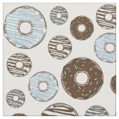 Tissu Motif De Donuts, Donuts Bleus, Donuts Brown (Fermer)