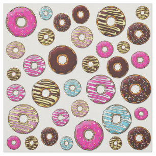 Tissu Motif De Donuts, Donuts Colorés, Saupoudrages