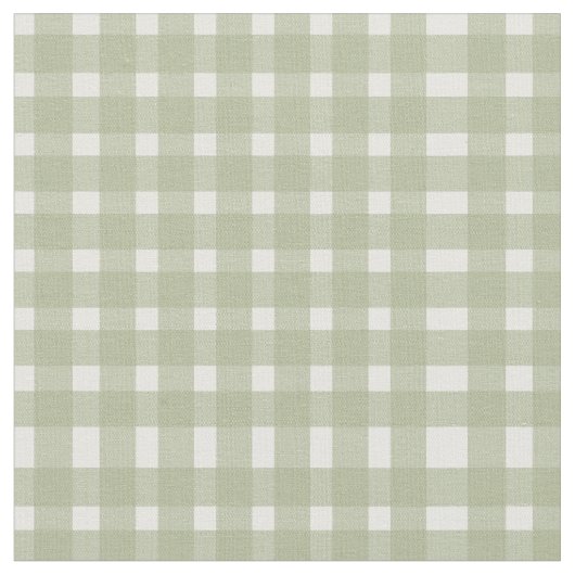 Tissu Motif de En vichy blanc Sage Green (Fermer)