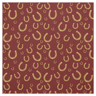 Tissu Motif de fer à cheval d'or
