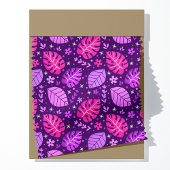 Tissu Motif de feuille de Monstera Tropical Rose et Viol