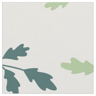Tissu Motif de feuilles botaniques vert sauge sarcelle