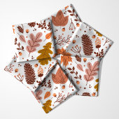 Tissu Motif de feuilles d'automne et de baies