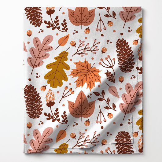 Tissu Motif de feuilles d'automne et de baies