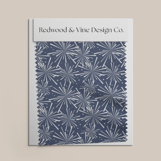 Tissu Motif de feux d'artifice de marine et blanc