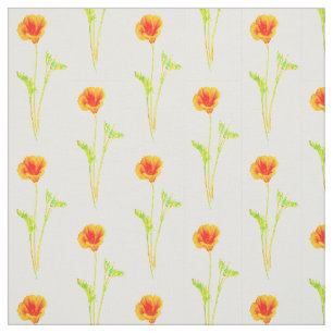 Tissu Motif de fleur orange de pavot de Californie
