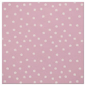 Tissu Motif de fleur souriante rétro en crème et rosa (Échantillon)