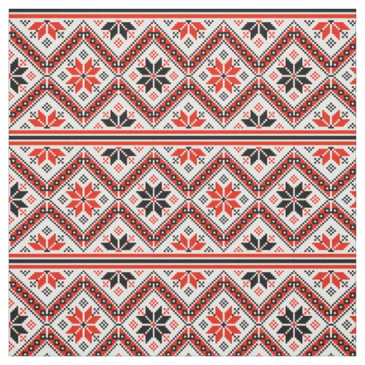 Tissu Motif de fleurs bulgare (Échantillon)