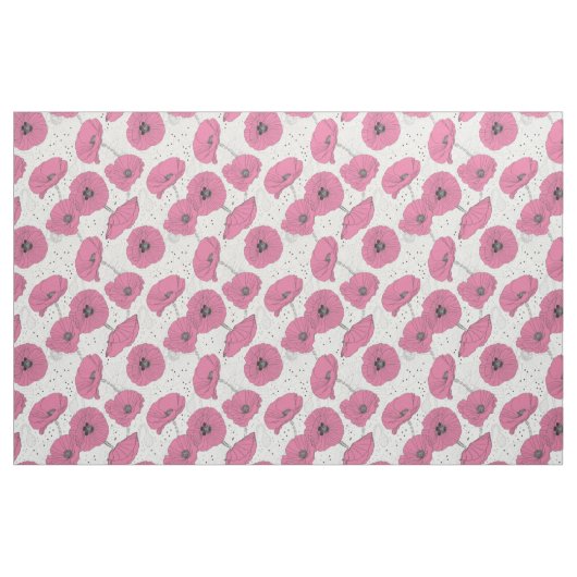 Tissu Motif de fleurs de pavot (Fat Quarter)