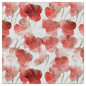 Tissu Motif de fleurs de pavot d'aquarelle (Fermer)