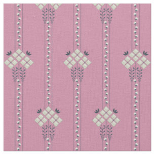 Tissu Motif de fleurs et de boucles karo
