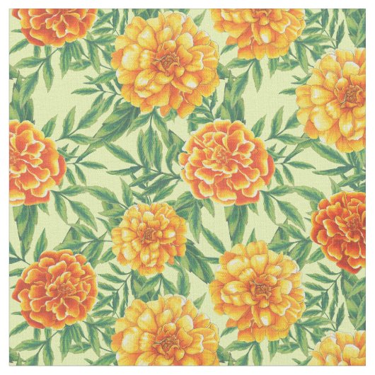 Tissu Motif de fleurs Marigold (Fermer)