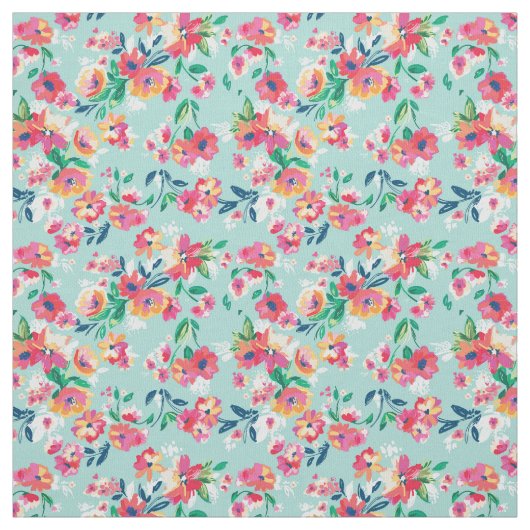 Tissu Motif de fleurs peint (Échantillon)