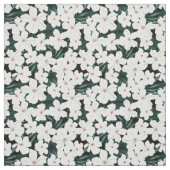 Tissu Motif de fleurs tropical blanc (Échantillon)