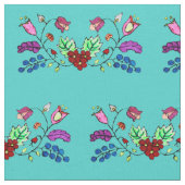 Tissu Motif de fleurs turquoise d'Ojibwe (Fermer)