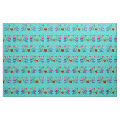 Tissu Motif de fleurs turquoise d'Ojibwe (Fat Quarter)