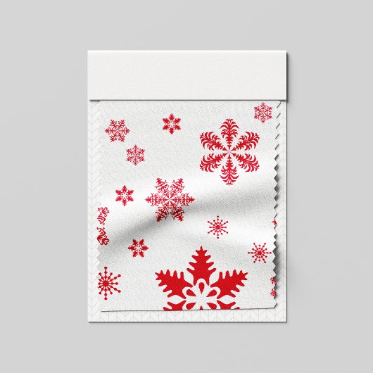 Tissu Motif de flocon de neige, Flammes de neige rouges,
