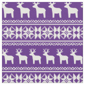 Tissu Motif de flocon de neige violet de rennes de Noël (Fermer)