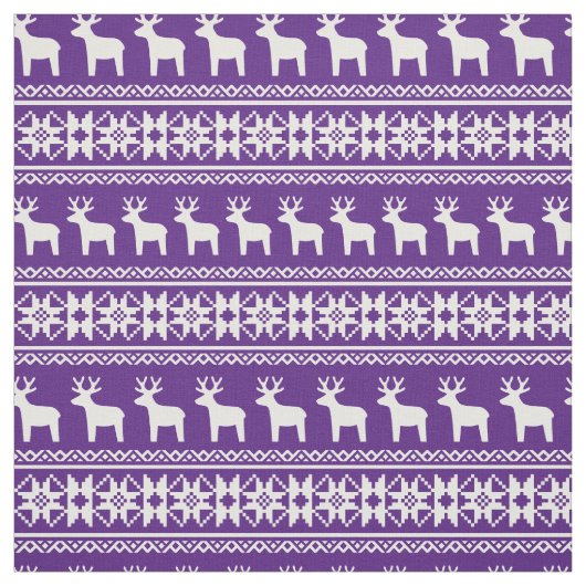 Tissu Motif de flocon de neige violet de rennes de Noël (Échantillon)