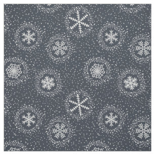 Tissu Motif de flocons de neige sur arrière - plan gris