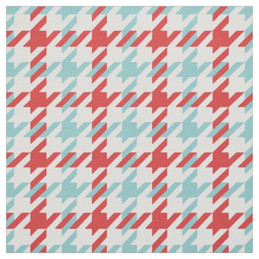 Tissu motif de fond rouge et turquoise rétro (Échantillon)