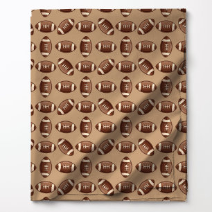 Tissu Motif de football marron mignon