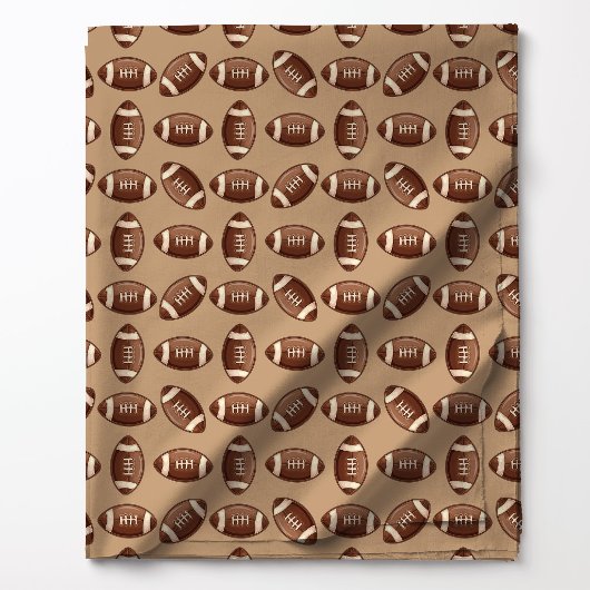 Tissu Motif de football marron mignon