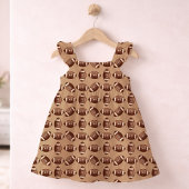 Tissu Motif de football marron mignon
