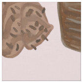Tissu Motif de fraises de chocolat Cupcake (Fermer)