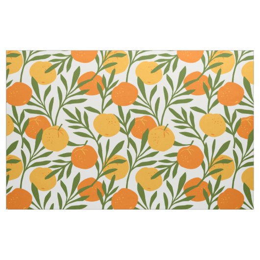 Tissu Motif de fruits d'agrumes orange (Fat Quarter)