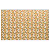 Tissu Motif de fruits d'ananas vert orange (Yard)