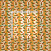 Tissu Motif de fruits d'ananas vert orange (Carreau)