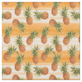 Tissu Motif de fruits d'ananas vert orange (Fermer)