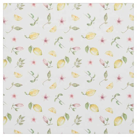 Tissu Motif de fruits de citron jaune brillant d'été mod (Échantillon)