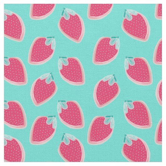 Tissu Motif de fruits de fraise cuite (Fermer)