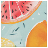 Tissu Motif de fruits d'été | Pastèque & Citrus sans cou (Fermer)