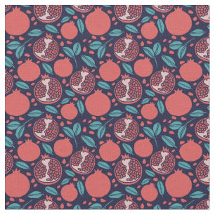 Tissu Motif de grenade sur Motif bleu