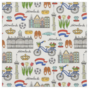 Tissu Motif de griffonnage de Netherland